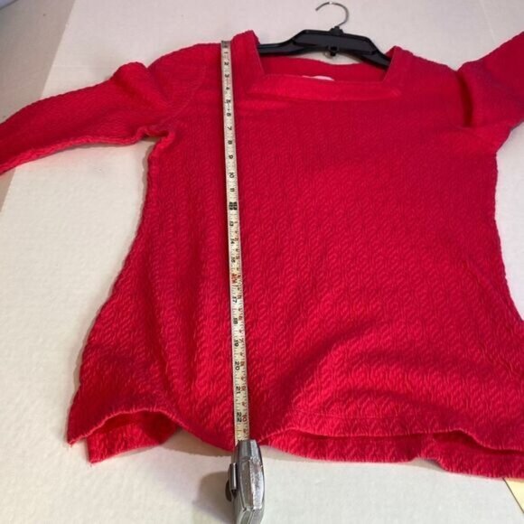 Kim Rogers Women's Small Textured Square Neckline Deep Pink Puckered Fabric Top - Picture 9 of 11